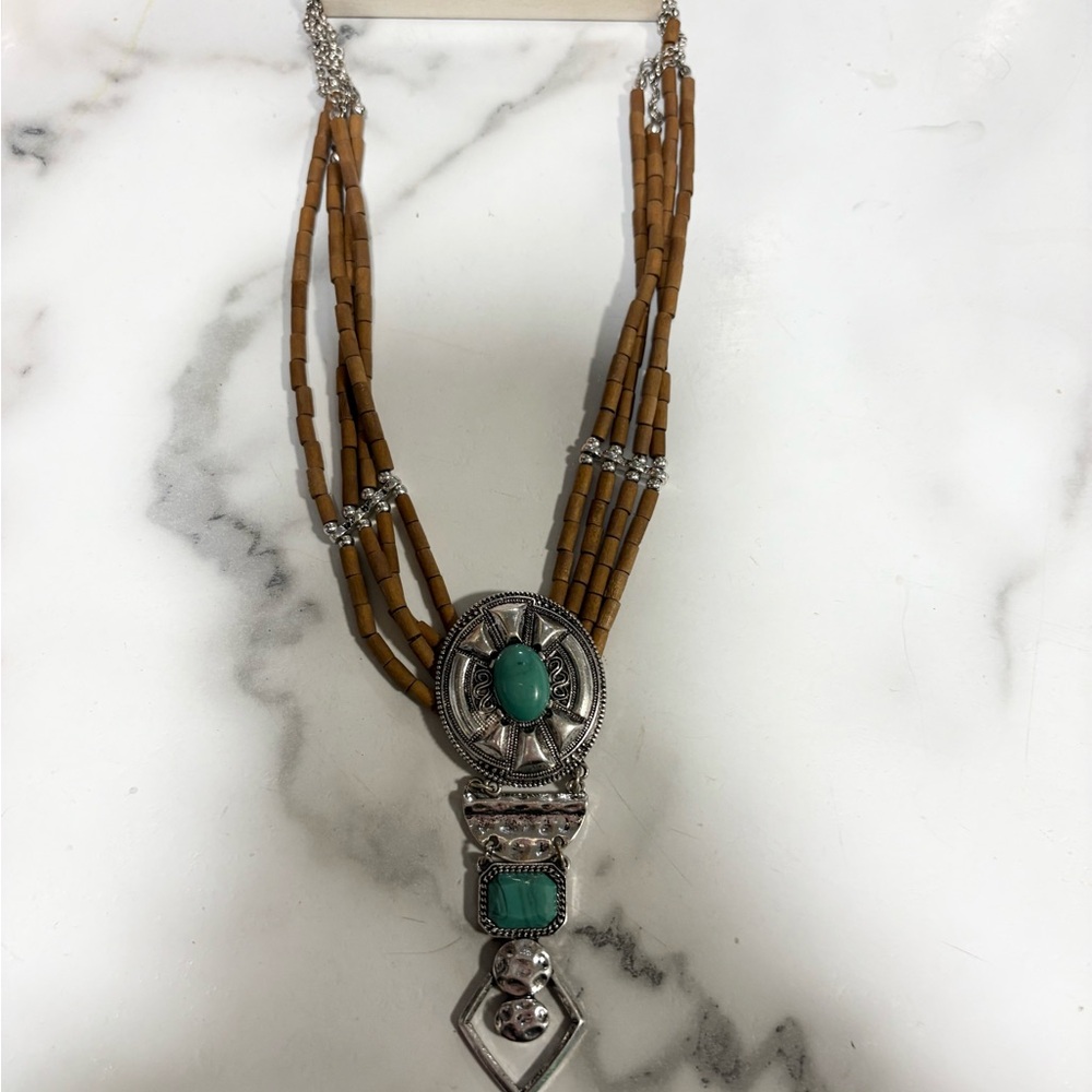 Southwestern Beaded Necklace with Turquoise Accents